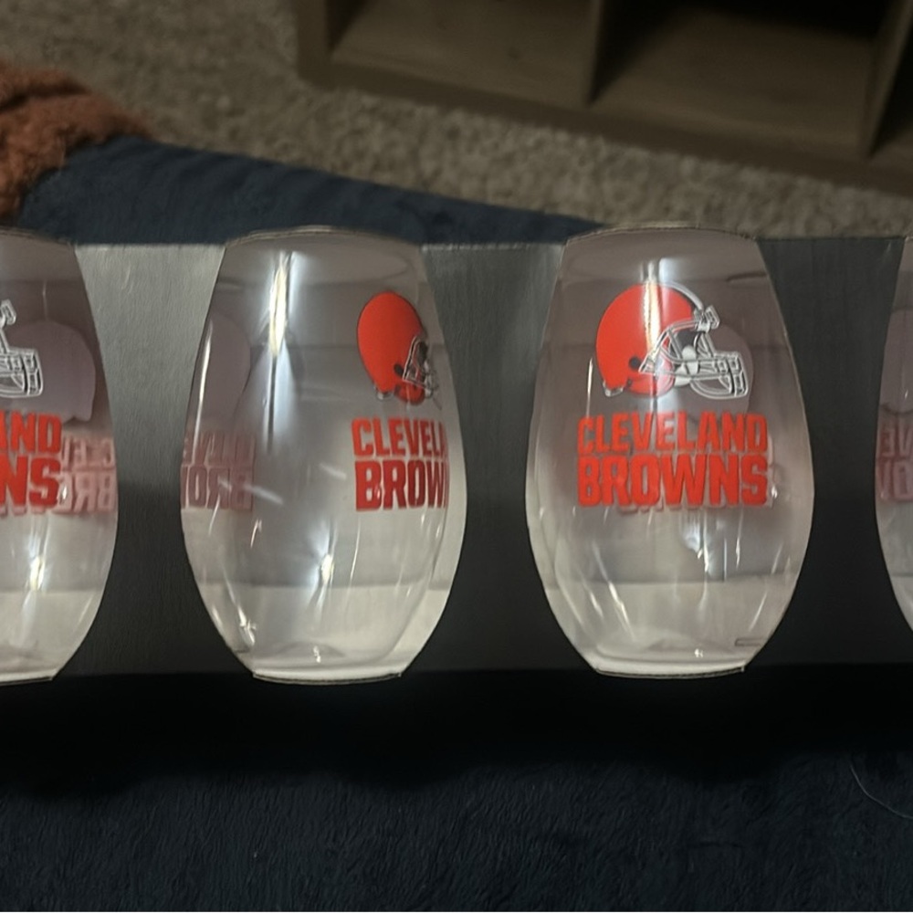 Cleveland Browns Stemless Wine Glass Set